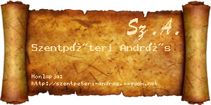 Szentpéteri András névjegykártya
