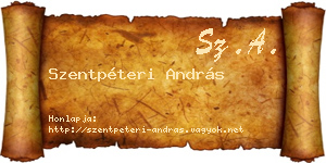 Szentpéteri András névjegykártya