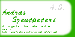 andras szentpeteri business card