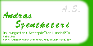 andras szentpeteri business card